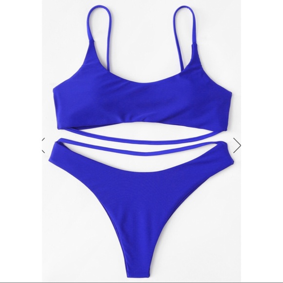 SHEIN Other - Blue adjustable straps bikini set